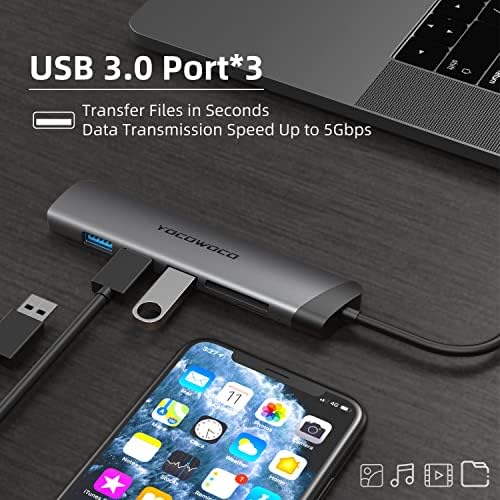 USB C Hub 6-в-1, Многопортовый Адаптер, ключ и безжична Bluetooth адаптер подходящ за Bose Quiet Comfort QC15