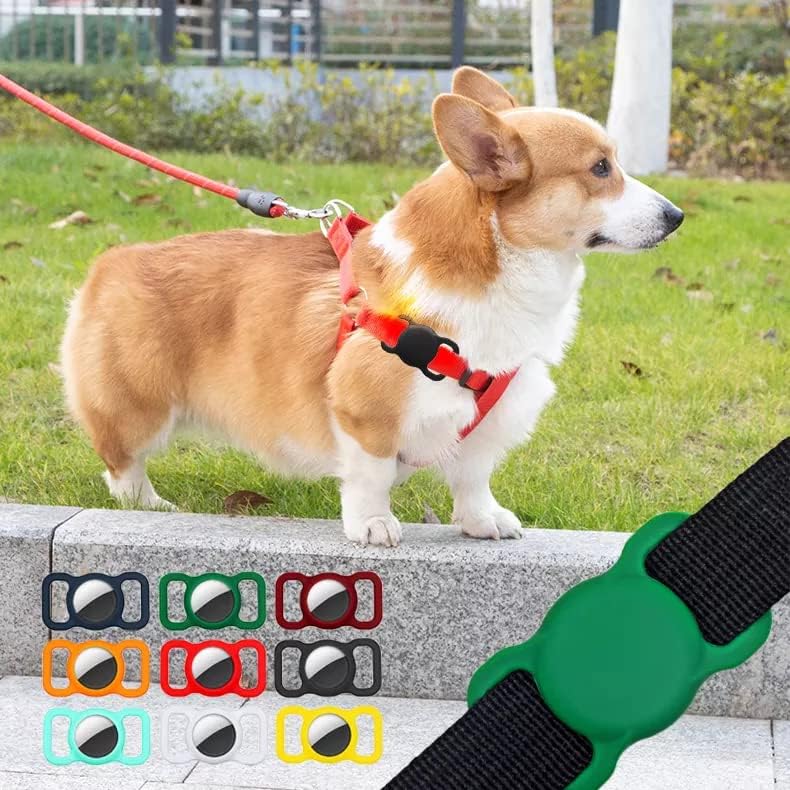 Титуляр Airtag Dog за Яката Apple Airtags за GPS проследяване за кучета, Съвместим с Котки-кучета (Зелен)