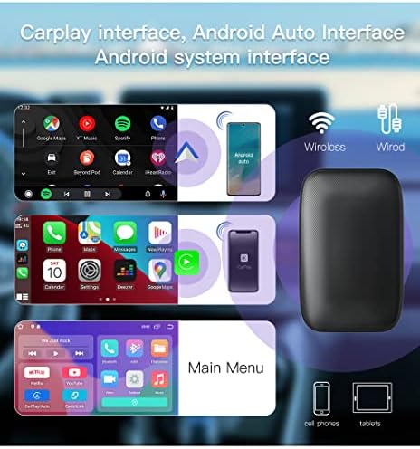 Безжичен Адаптер CarPlay за преобразуване на Android Auto AI Box, Вграден приложение YouTube / Netflix, Поддръжка 5G WiFi, TF-карта за автомобил е с OEM Кабелен CarPlay