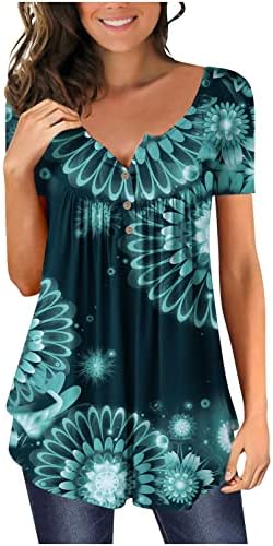 Дамски Летни Блузи, начинът, по който Ежедневни Курортна Облекло за Жени, 2023, Модерен Ризи с Къс Ръкав Копчета, Плиссированная Туника, Блуза