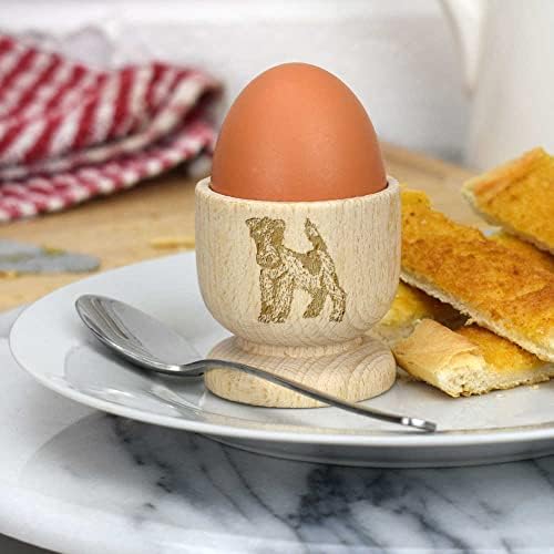 Дървена чаша за яйца Azeeda 'Фокстерьер' (EC00022330)
