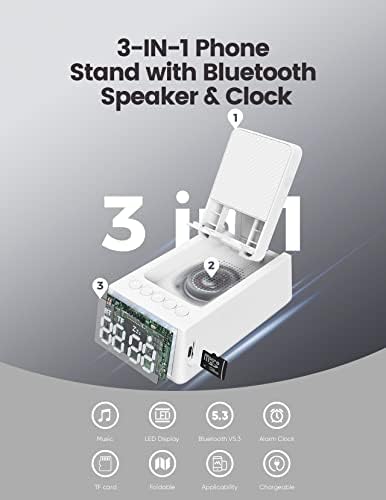 Поставка за мобилен телефон с wi-fi Bluetooth-високоговорител - Противоскользящее основата на HD Surround Sound идеален за кухни и улиците с Bluetooth-високоговорител за плот Съвмест