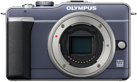 Olympus PEN E-PL1 12,3-Мегапикселов Беззеркальная цифров фотоапарат Live MOS Micro Four Thirds с цифрово варио обектив Zuiko 14-42 мм f/3,5-5,6 (тъмно синьо) (стар модел)