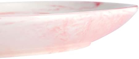 Juvale 6 Опаковки Керамични Чинии от Розов Мрамор, 10 инча, Можете да Използвате в микровълнова фурна и съдомиялна машина, Плочи от Розов Мрамор за Кухни