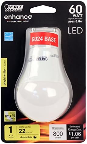 Електрическата крушка Feit Bpom60dm930cagu 8,8 W Gu24 A19 Ярка Бяла Led Лампа с регулируема яркост