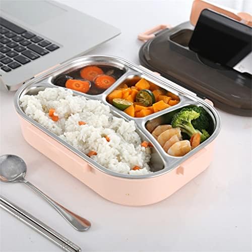 ygqzm Обяд-бокс Контейнер за хранене с топлоизолация от Неръждаема Стомана, Устойчив Bento Box 2 на Окото / Ланчбокс с 4 мрежи (Цвят: D, размер: 27,5x20x7,5 см)