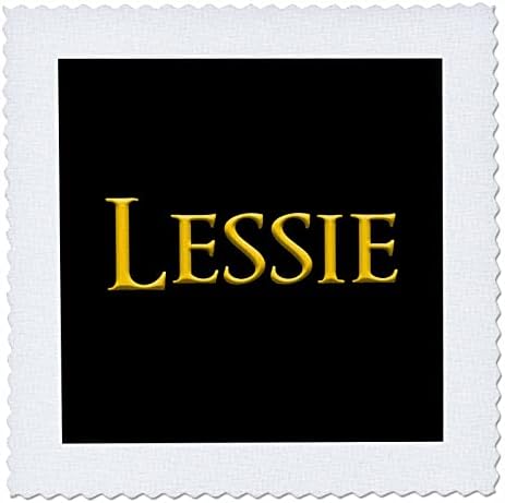 3дРоза Лесси, често срещано женско име в Америка. Жълто на черно charm - Quilt Squares (qs-362398-9)